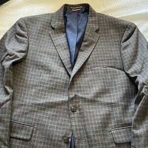 Men's Tommy Hilfiger TH Flex Charcoal, Brown, and Grey Check Sportcoat 44R NWoT